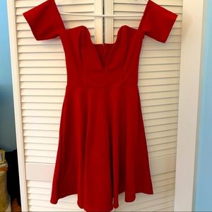 Nasty Gal Plunging Off Shoulder Dress